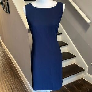 Laura Scott Navy Blue Sleeveless Dress. Excellent condition. Sz 12 Fully lined